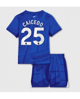 Chelsea Moises Caicedo #25 Maglia Gara Casa Repliche 2025-26 Bambino Maniche Corte